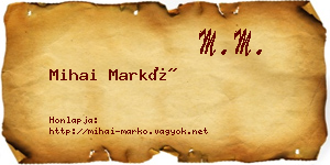 Mihai Markó névjegykártya